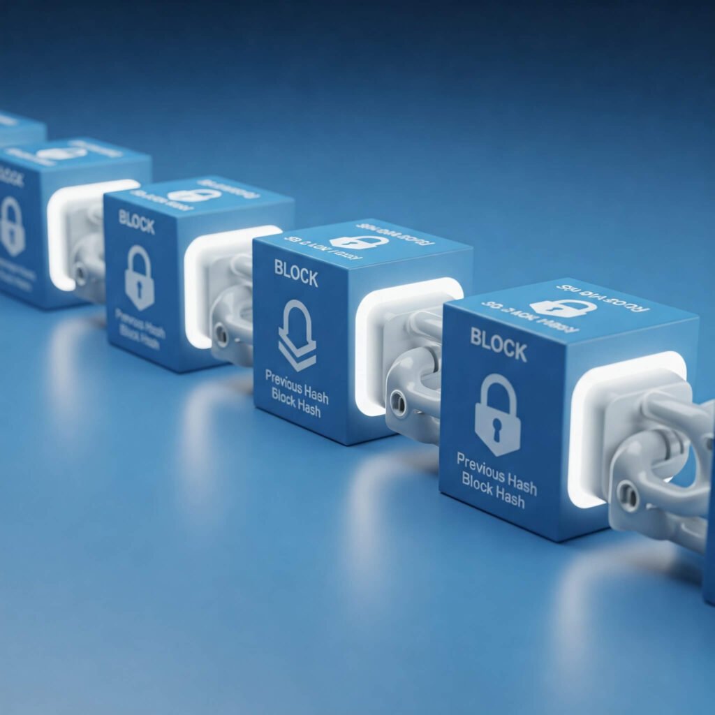 Blockchain security concept.