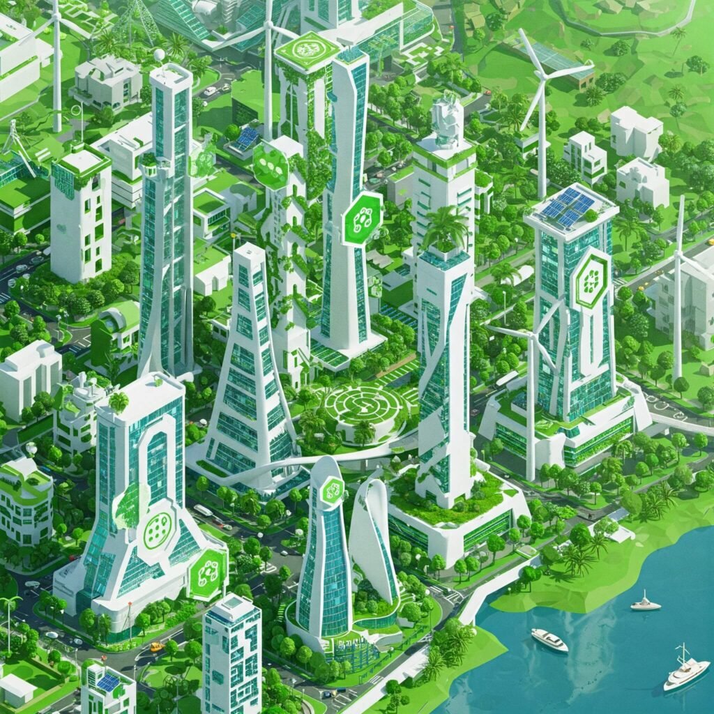 Futuristic Blockchain City